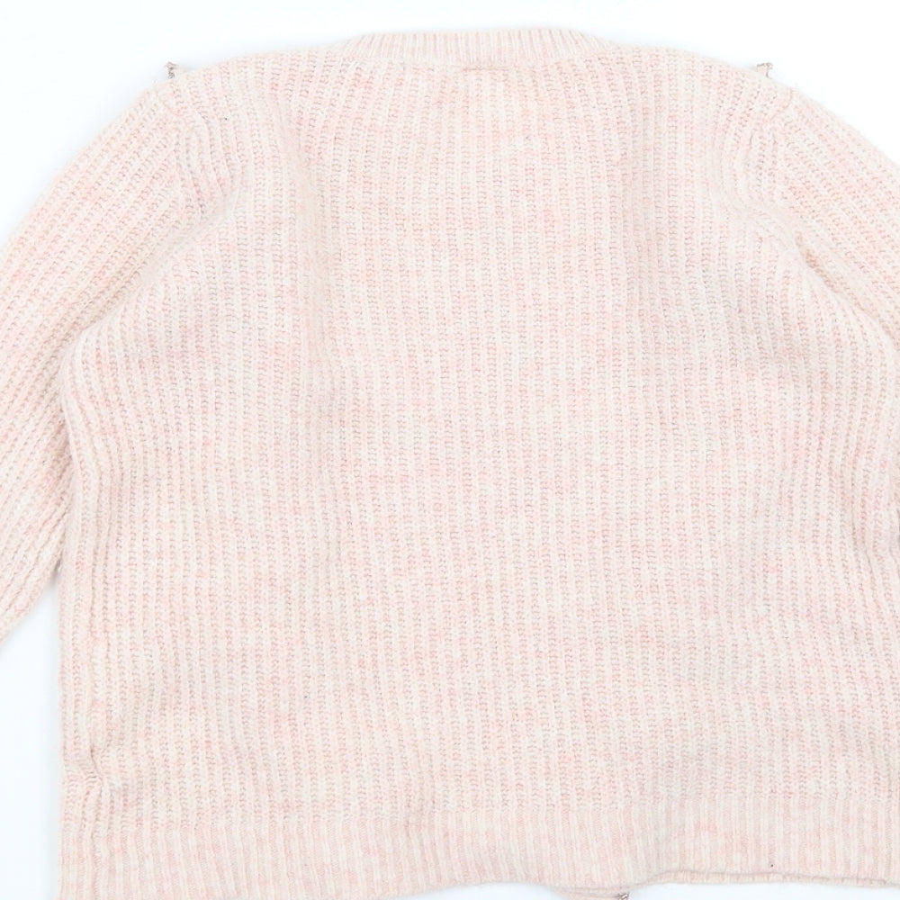 F&F Girls Pink   Pullover Jumper Size 7-8 Years  - Ruffle detail