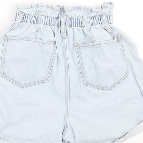 New Look Womens Blue  Denim Paperbag Shorts Size 6