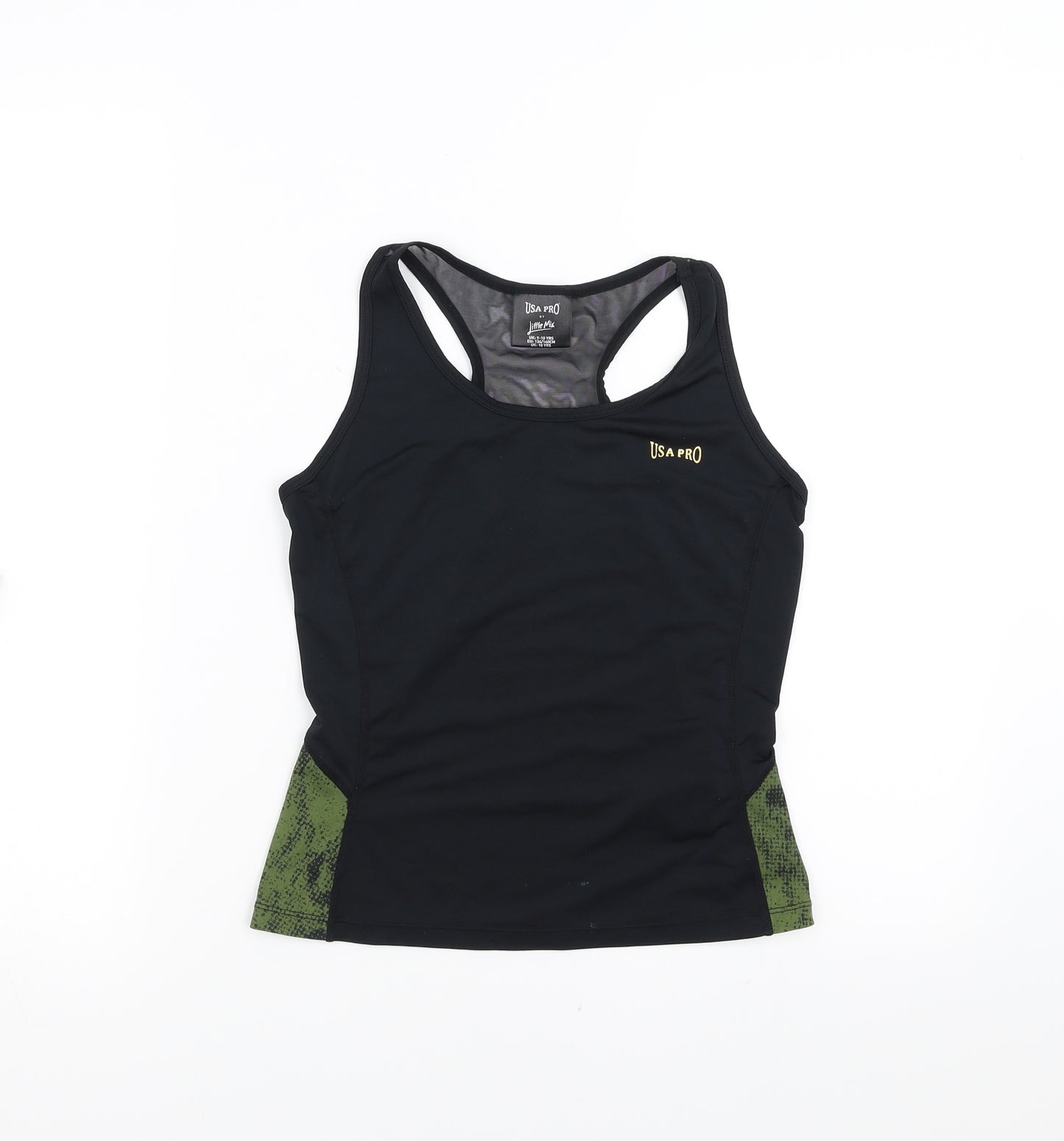 USA Pro Girls Black   Basic Tank Size 9-10 Years  - little mix, activewear