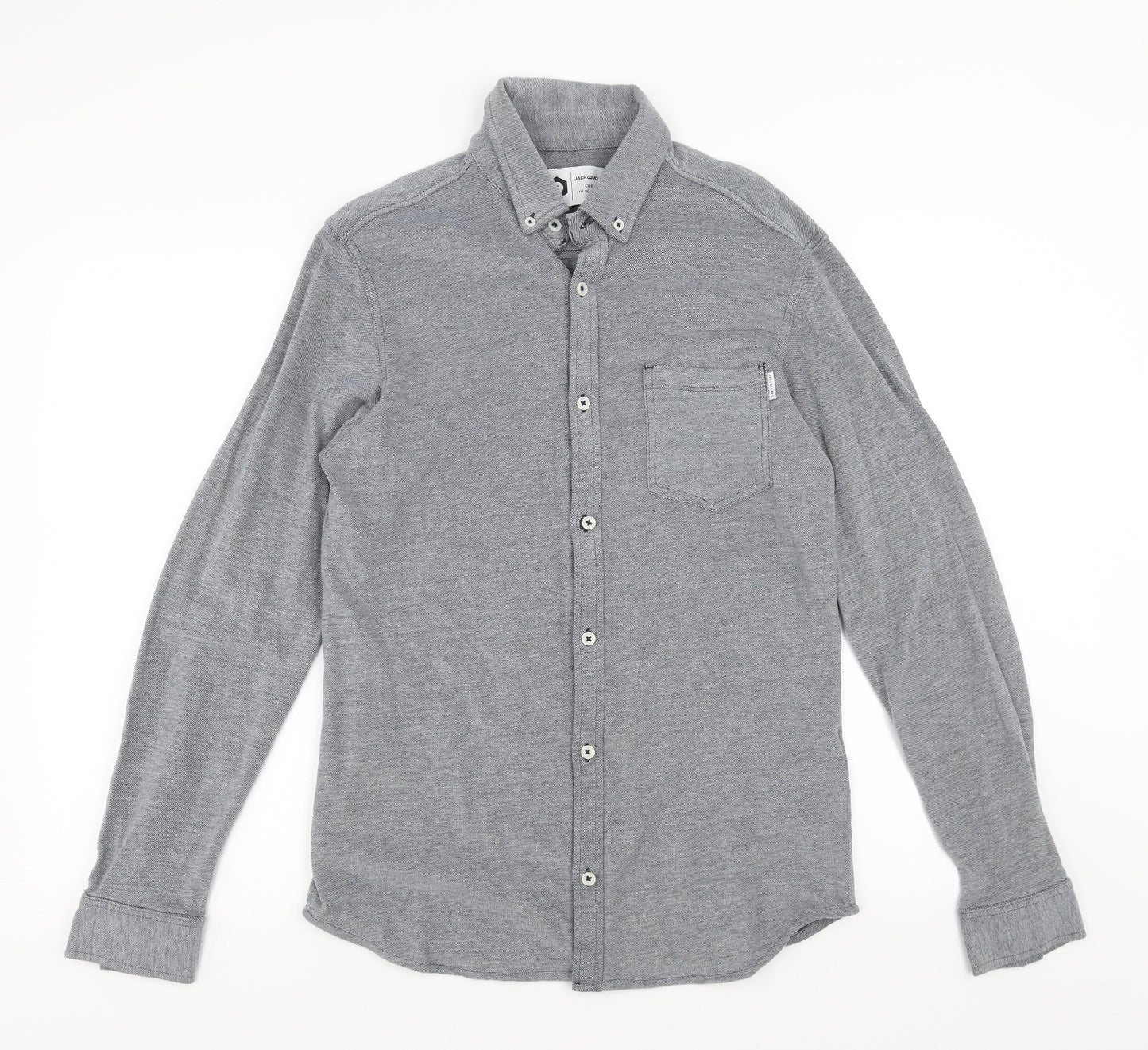 JACK & JONES Mens Grey    Button-Up Size M