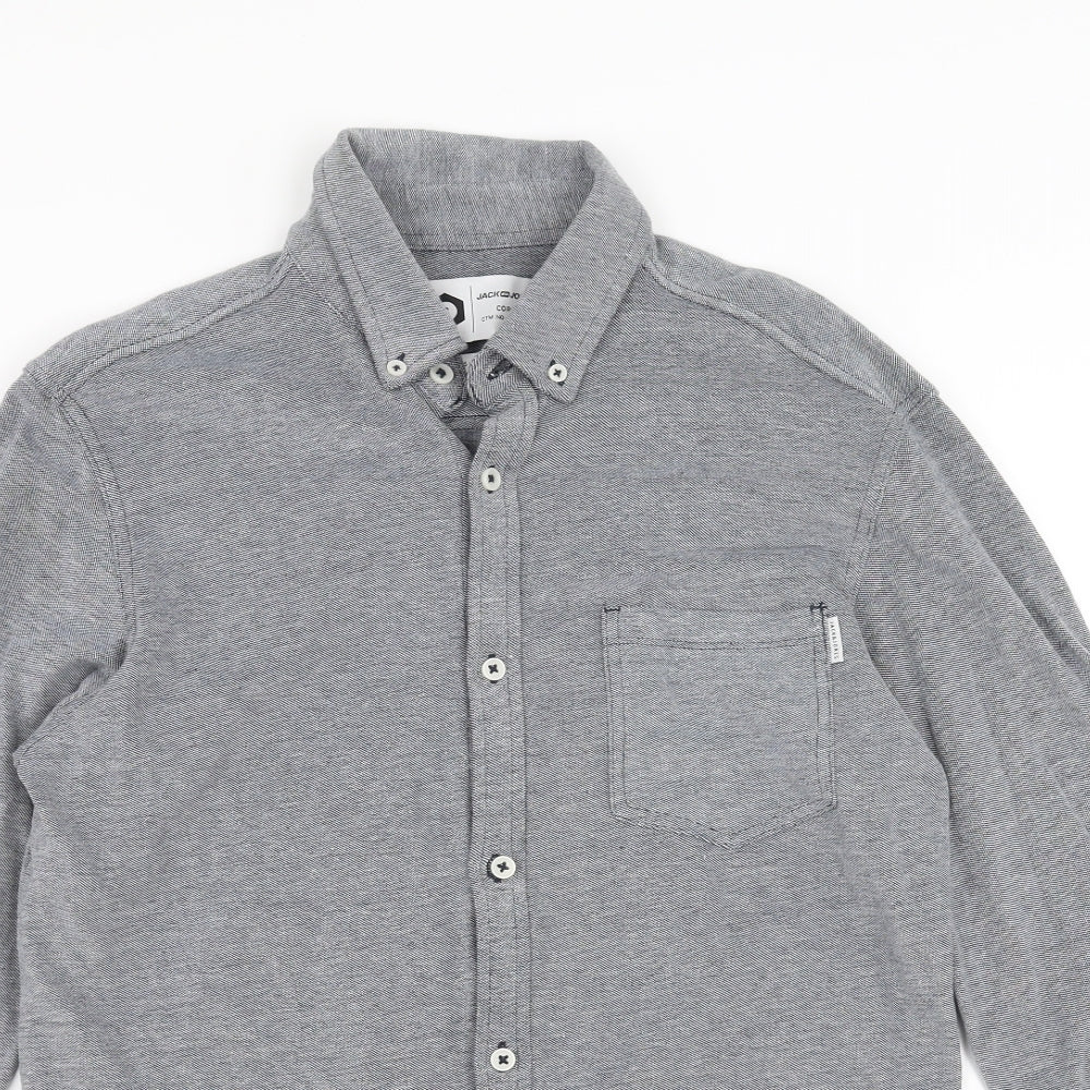 JACK & JONES Mens Grey    Button-Up Size M
