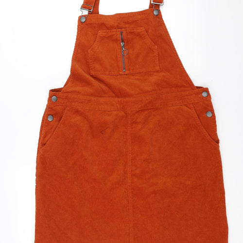 Sainsburys  Womens Orange  Corduroy Pinafore/Dungaree Dress  Size 18
