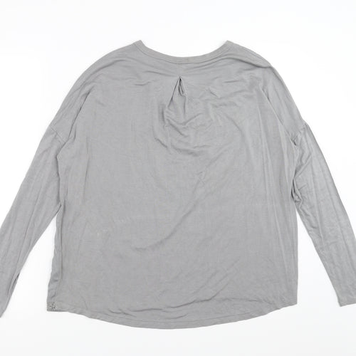 Saint Tropez Clothing Womens Grey   Basic Blouse Size L  - beaded