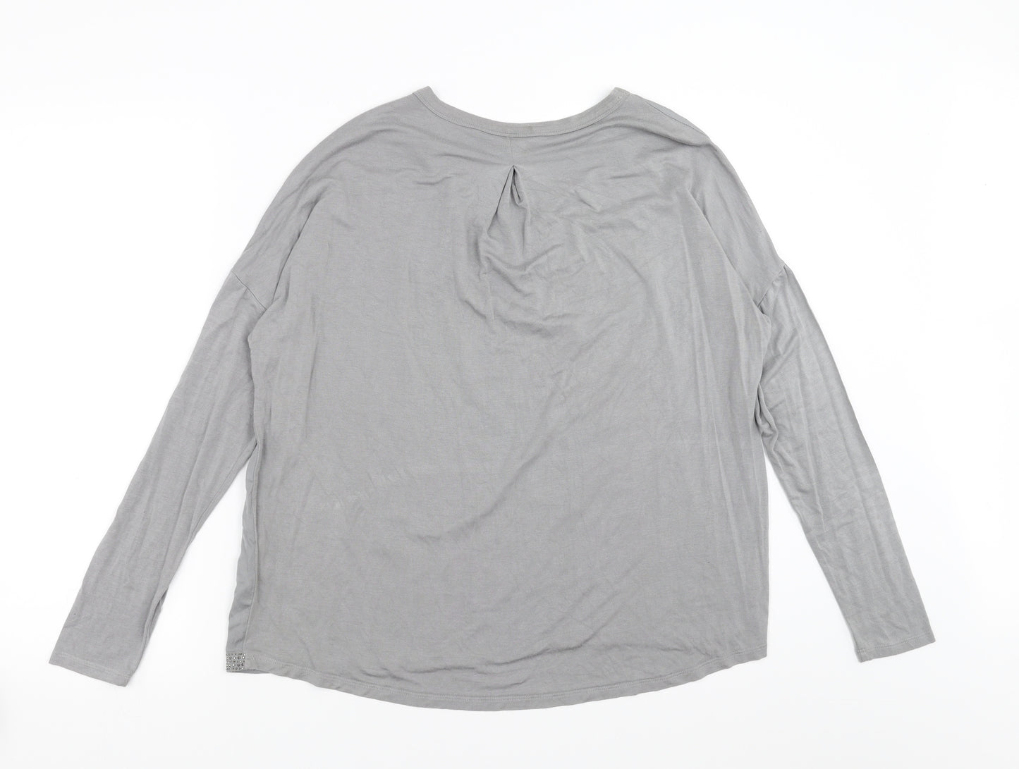 Saint Tropez Clothing Womens Grey   Basic Blouse Size L  - beaded