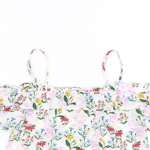 New Look Girls White Floral  Basic Blouse Size 14 Years