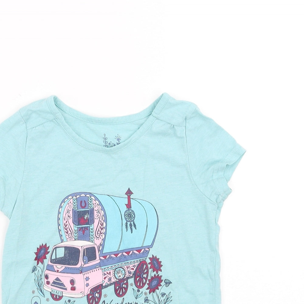 Animal Girls Green   Basic T-Shirt Size 7-8 Years