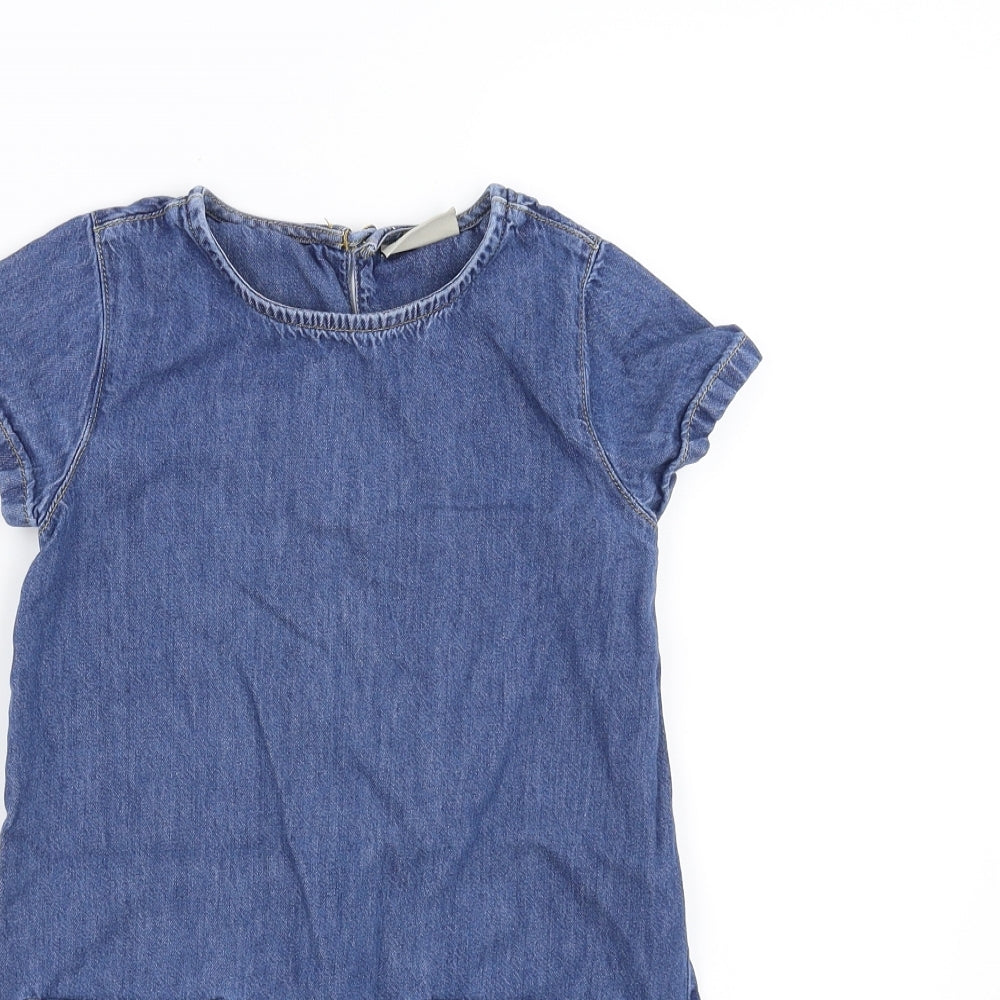 NEXT Girls Blue  Denim Shift  Size 7 Years