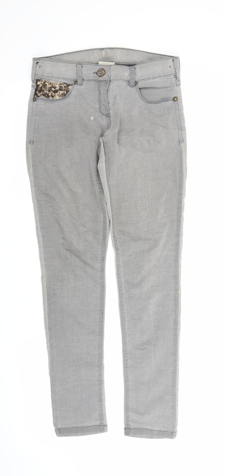 NEXT Girls Grey  Denim Skinny Jeans Size 12 Years