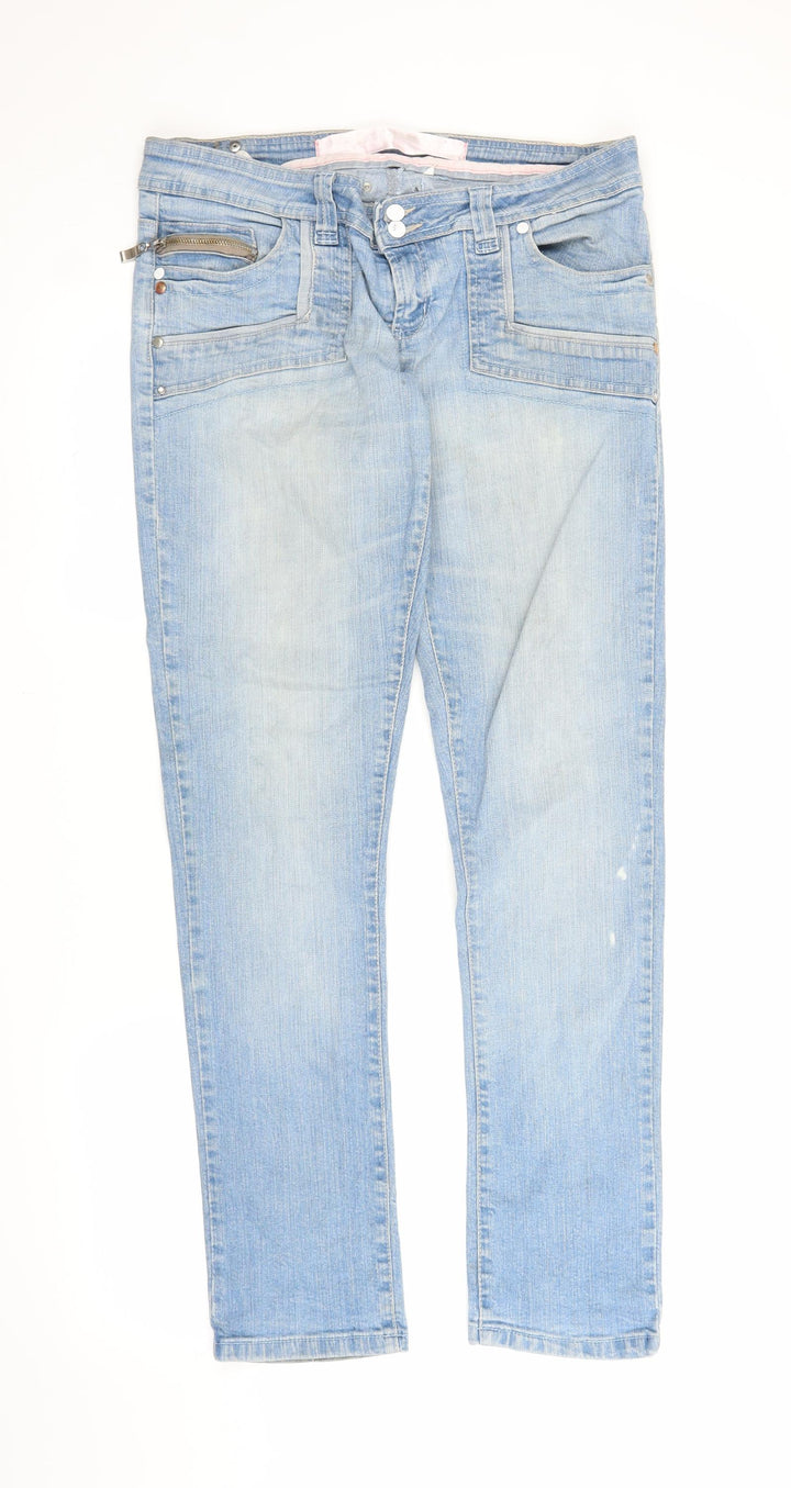 Preworn Womens Blue  Denim Straight Jeans Size M L30 in