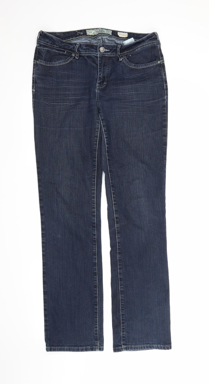 Multiblu Womens Blue  Denim Straight Jeans Size 40 in L32 in
