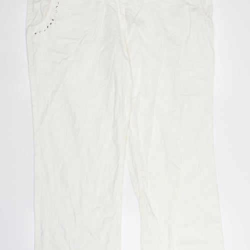 Claudia Gil Womens White   Capri Trousers Size 28 L27 in
