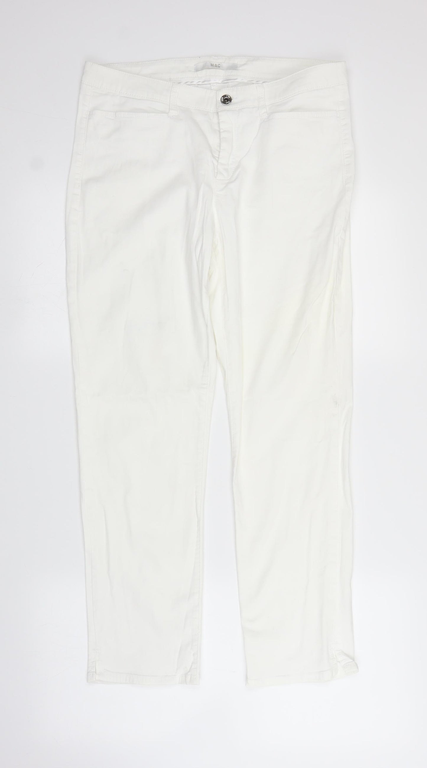 Mac Womens White   Pedal Pusher Trousers Size M L26 in