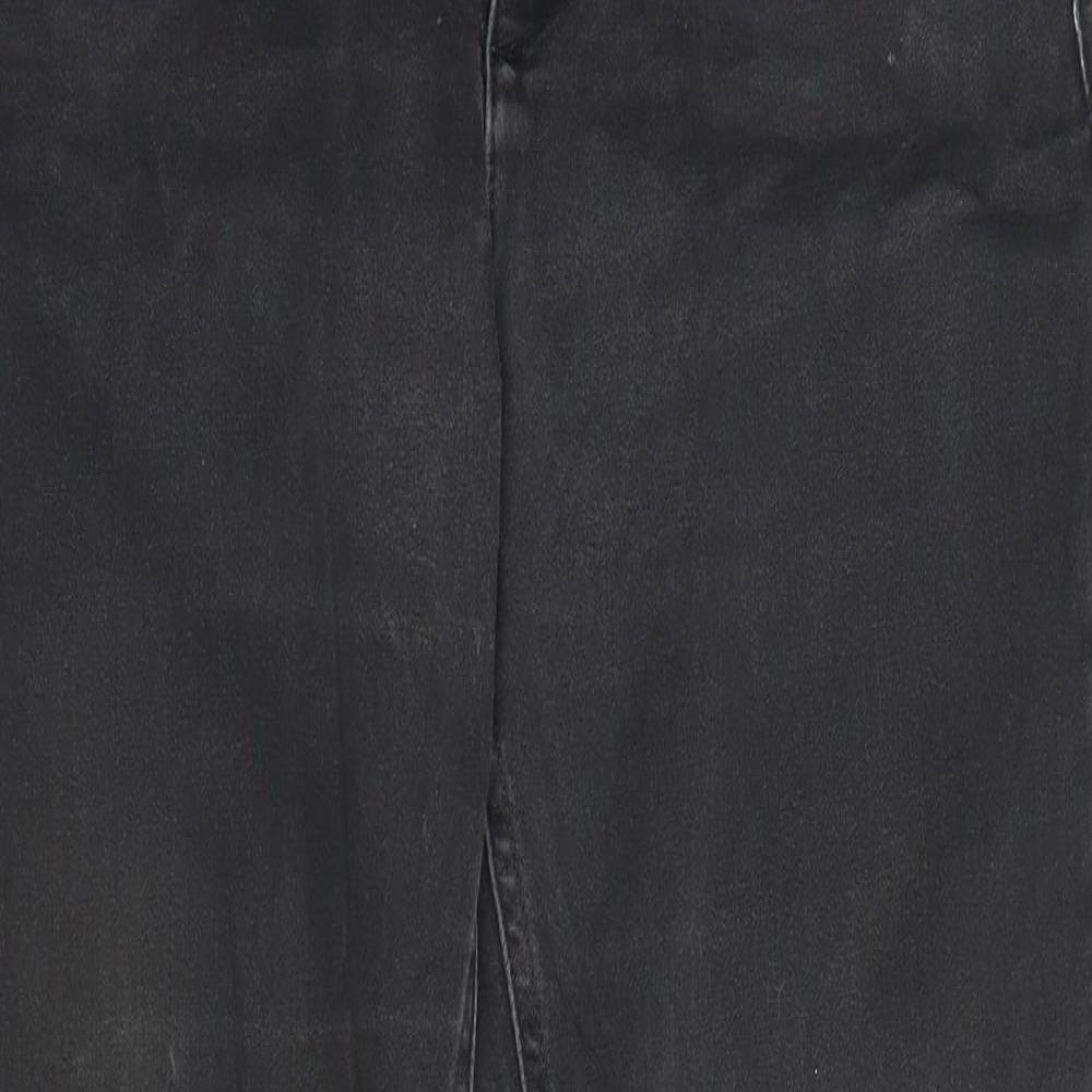 M&S Womens Black  Denim Straight Jeans Size 12 L27 in