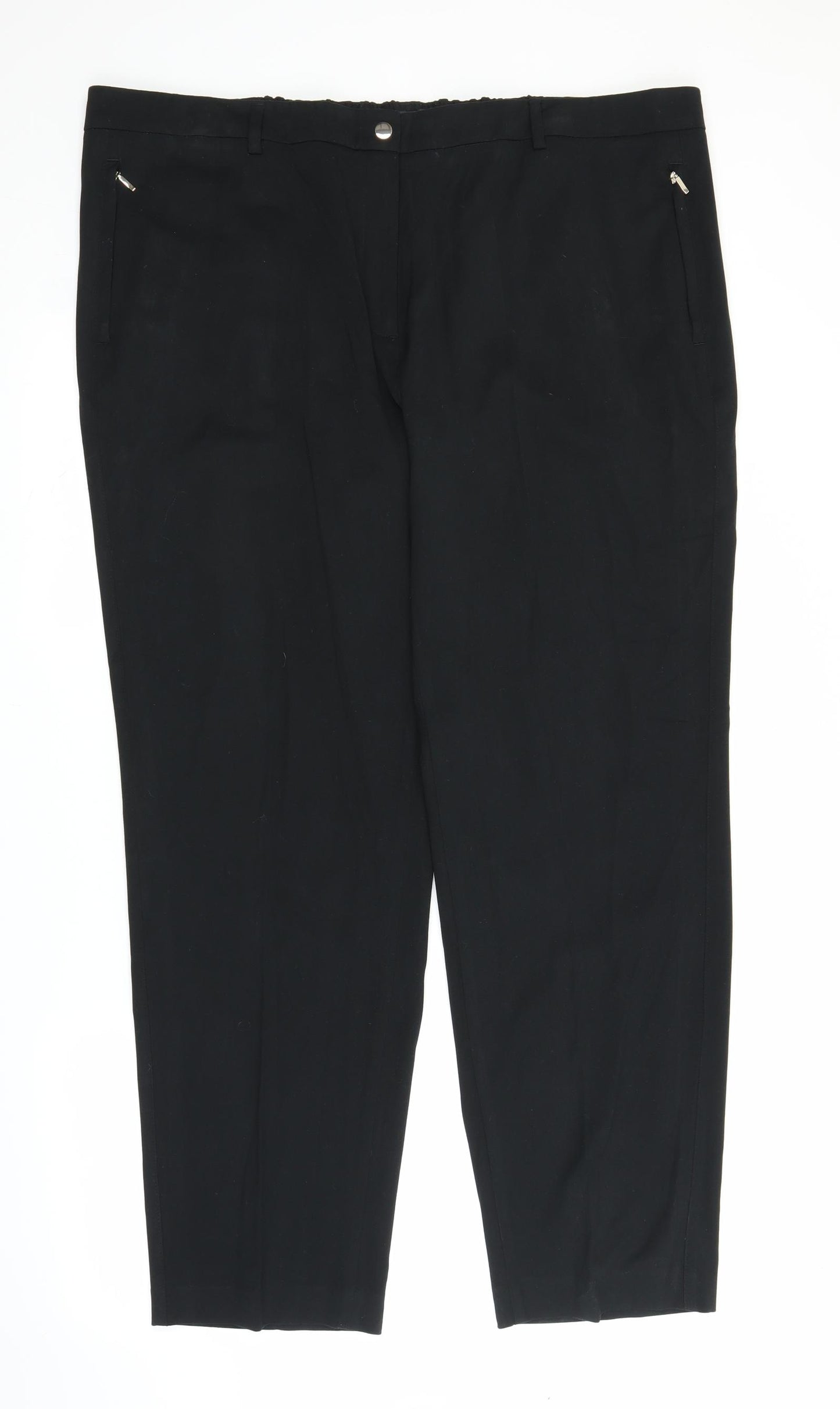 M&S Womens Black   Capri Trousers Size 22 L28 in