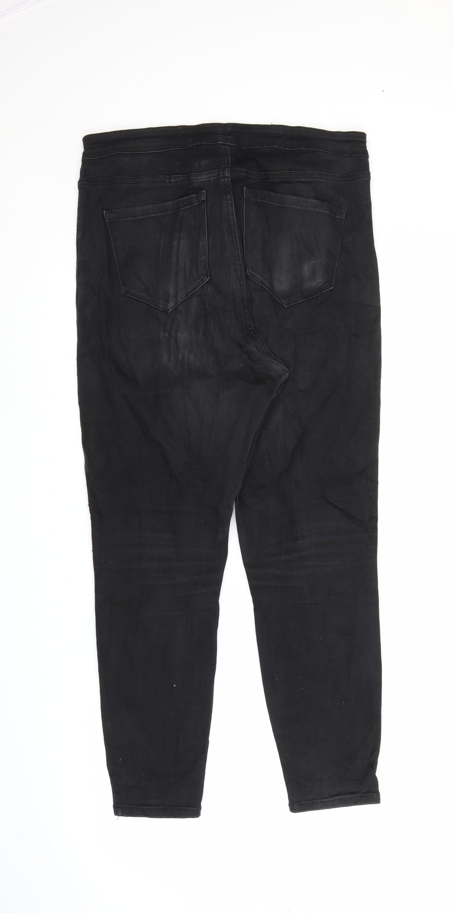 Primark Womens Black  Denim Skinny Jeans Size 16 L25 in
