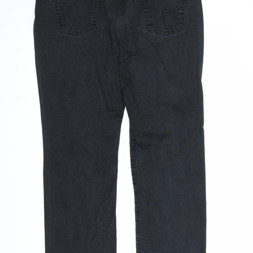 M&S Womens Black  Denim Straight Jeans Size 16 L27 in