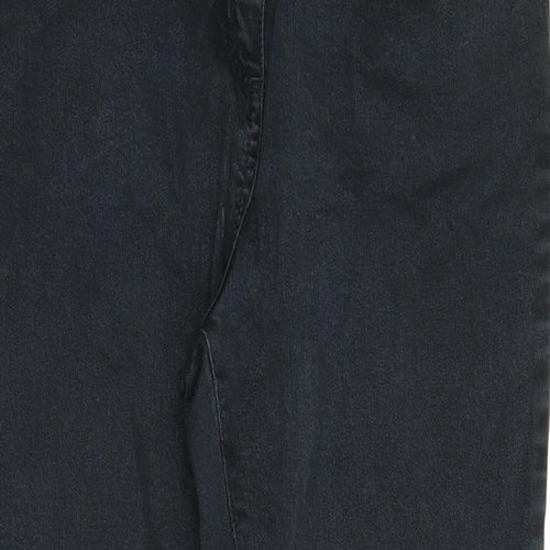 M&S Womens Black  Denim Straight Jeans Size 16 L27 in