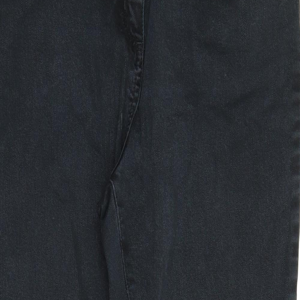 M&S Womens Black  Denim Straight Jeans Size 16 L27 in