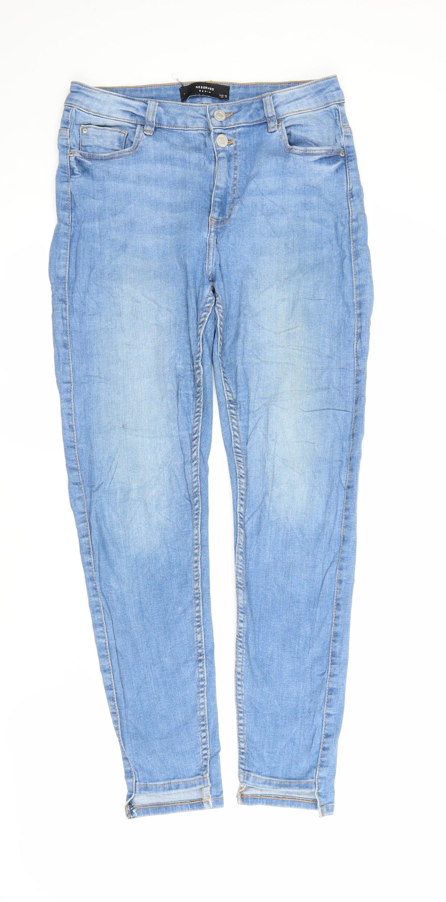 RESERVED Womens Blue  Denim Skinny Jeans Size 10 L26 in