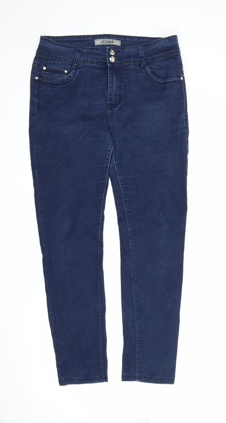Slolo Womens Blue  Denim Jegging Jeans Size M L27 in