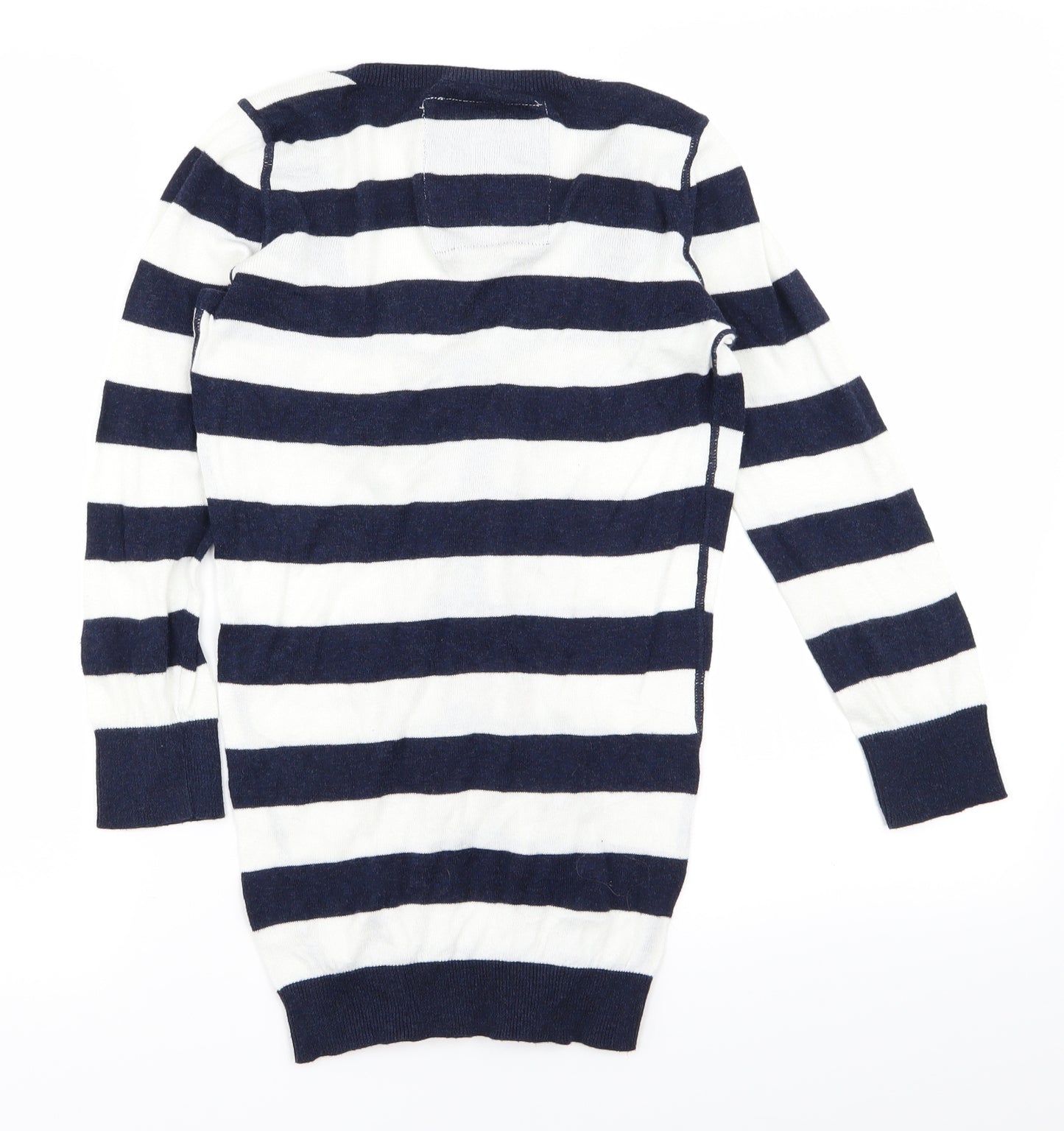 Abercrombie & Fitch Mens White Striped   T-Shirt Size L