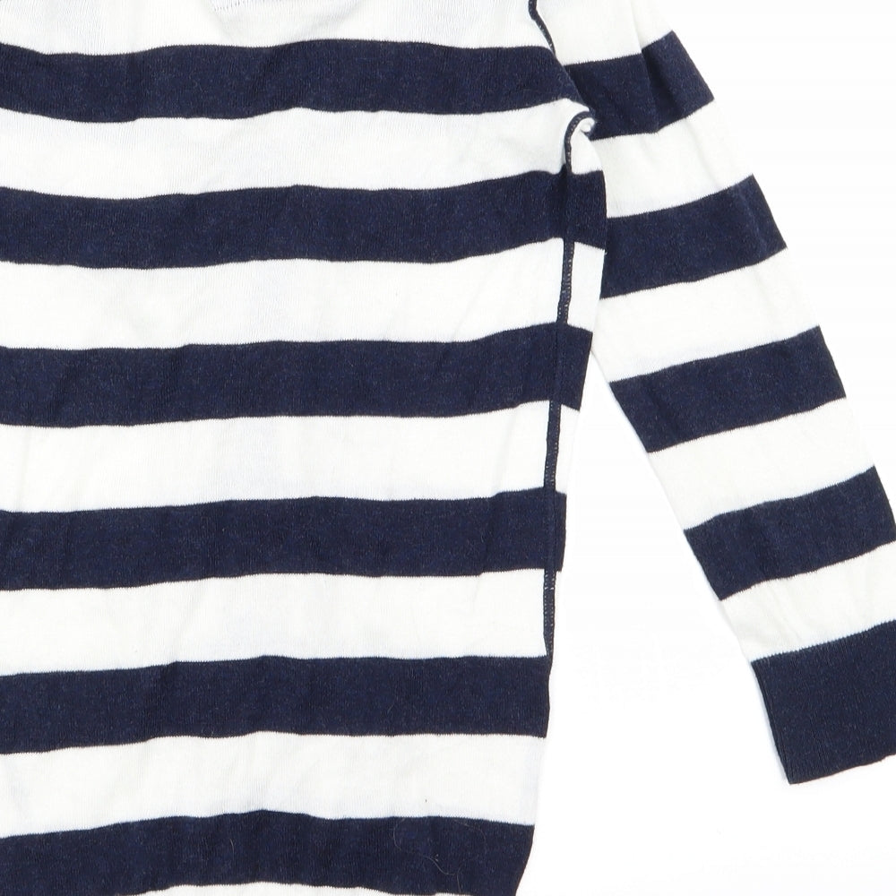 Abercrombie & Fitch Mens White Striped   T-Shirt Size L