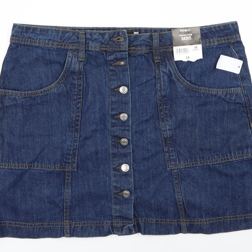 PEP AND CO Womens Blue  Denim Mini Skirt Size 18