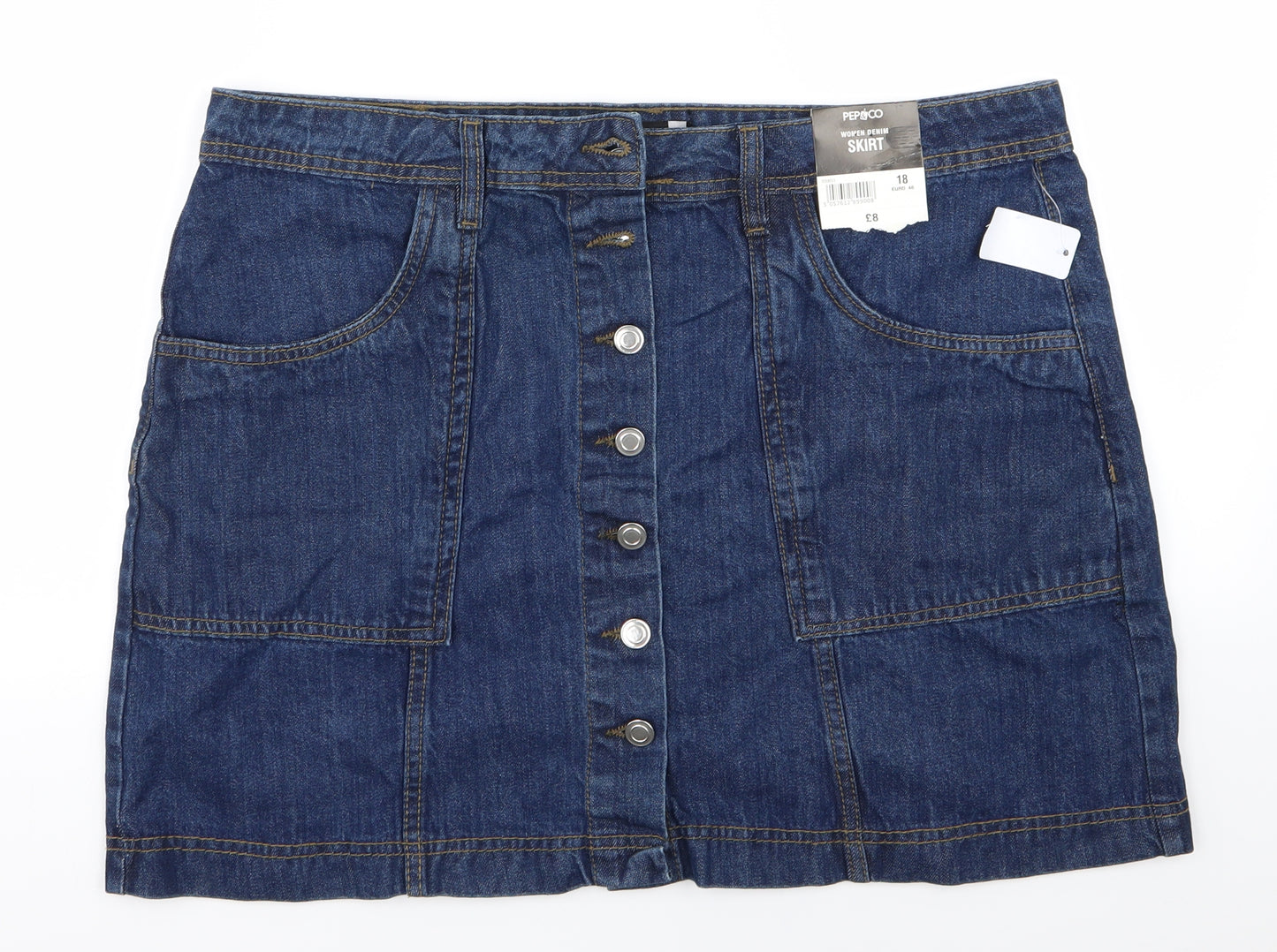 PEP AND CO Womens Blue  Denim Mini Skirt Size 18