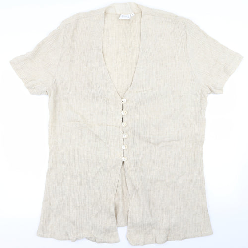 AWOMOLE Womens Beige   Basic T-Shirt Size L