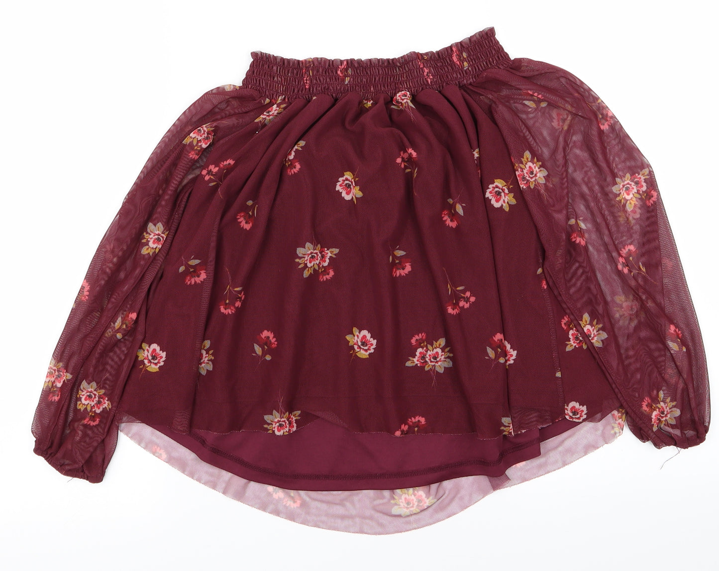 New Look Girls Purple Floral  Basic Blouse Size 12-13 Years