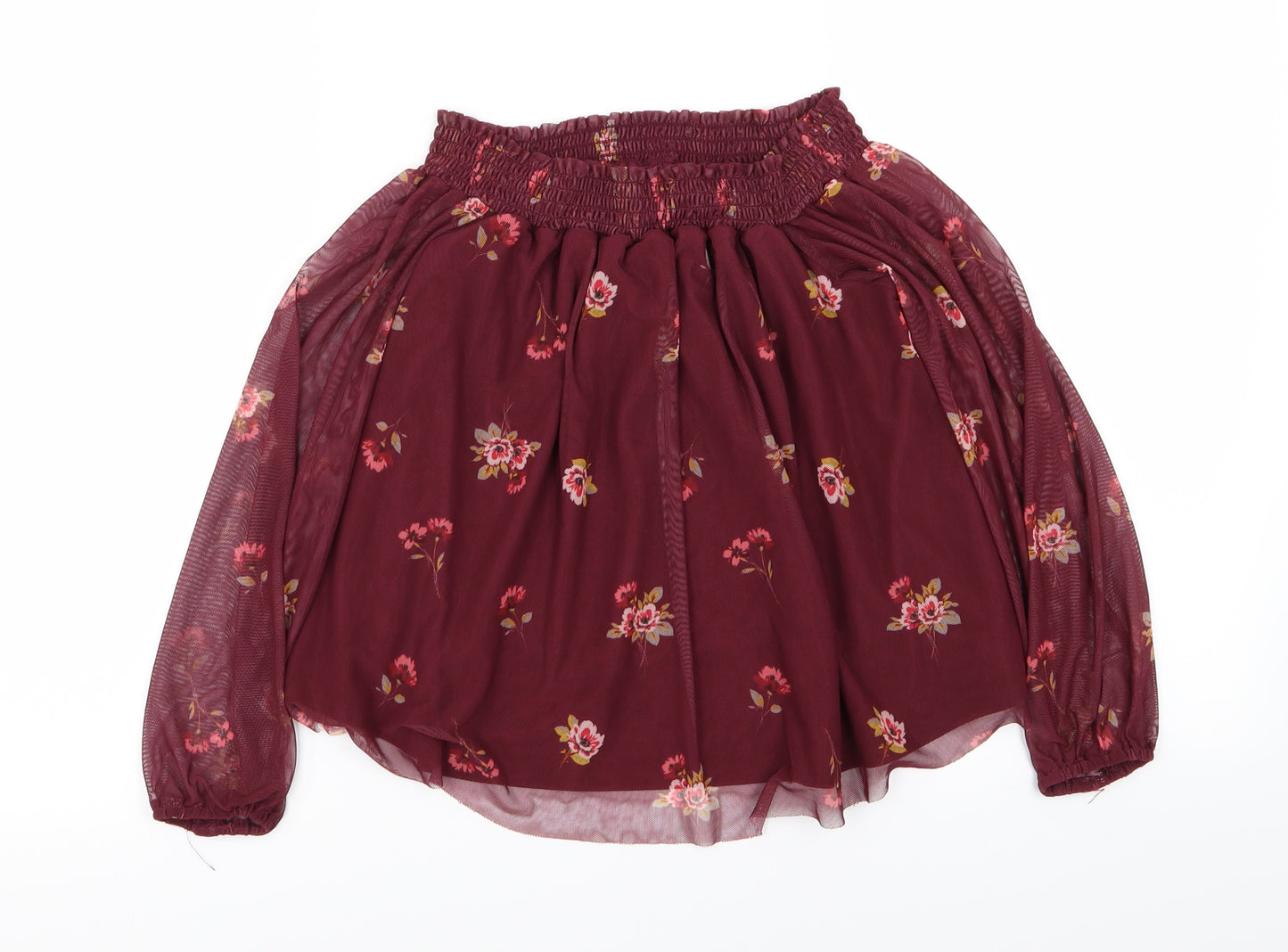 New Look Girls Purple Floral  Basic Blouse Size 12-13 Years