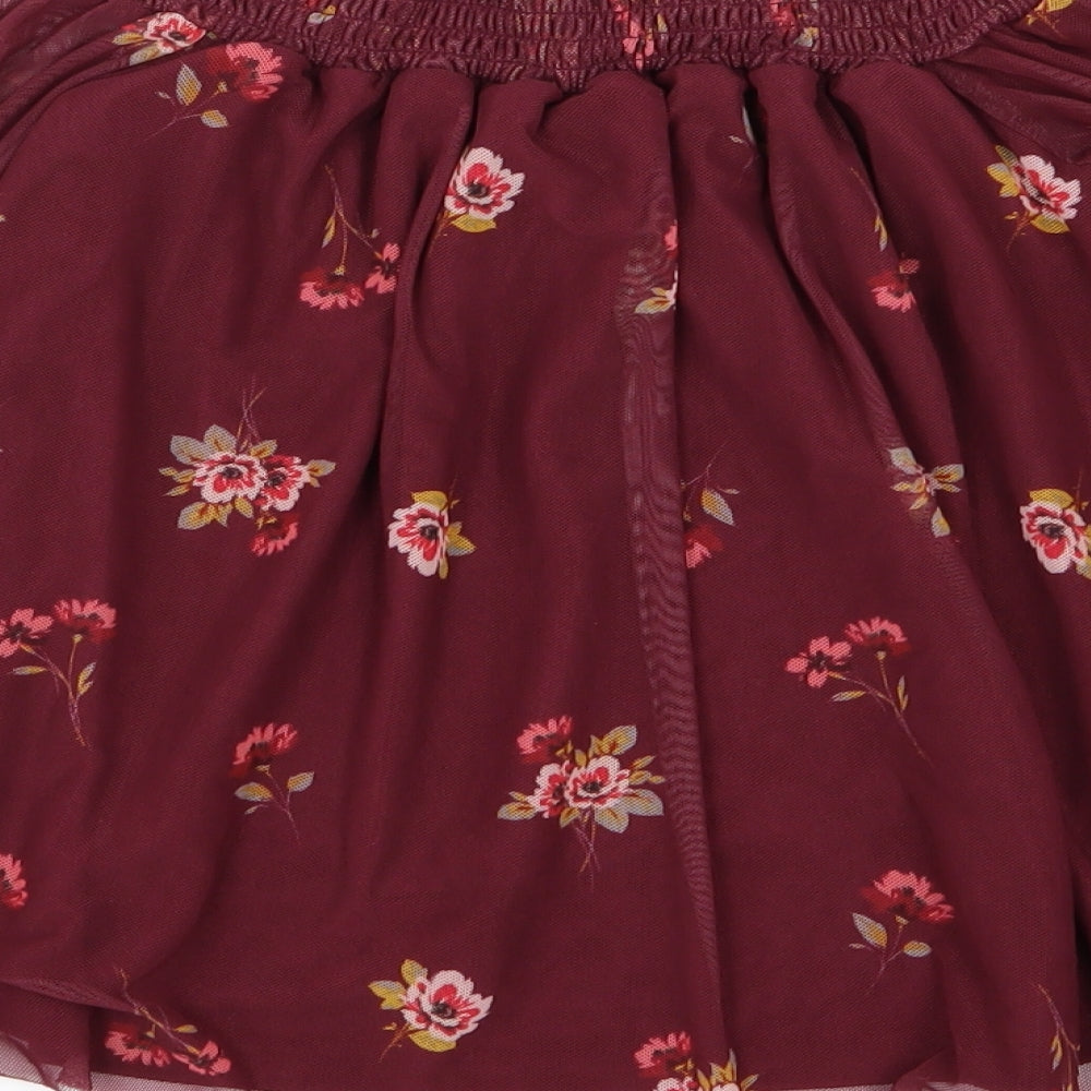 New Look Girls Purple Floral  Basic Blouse Size 12-13 Years