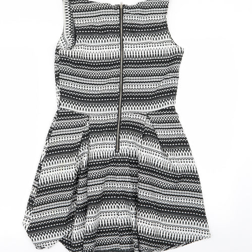MELA LOVE LONDON Womens White Geometric  Fit & Flare  Size 10
