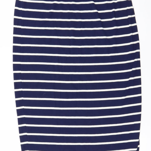 Jane Norman Womens Blue Striped  Straight & Pencil Skirt Size 8  - Stretch waistband