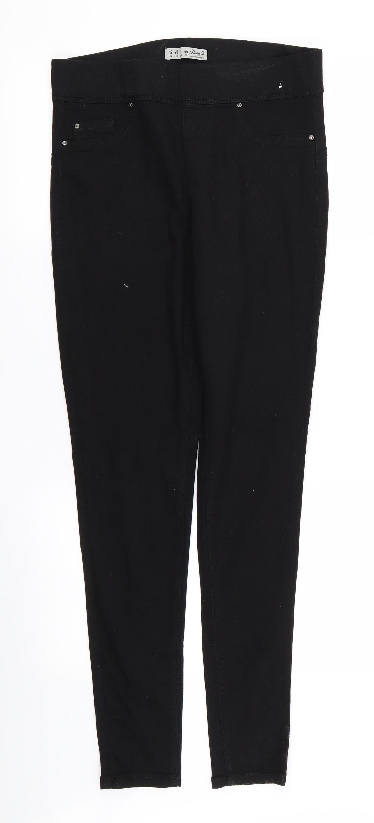 DENIM AND CO Womens Black   Jegging Leggings Size 12 L30 in - Stretch waistband