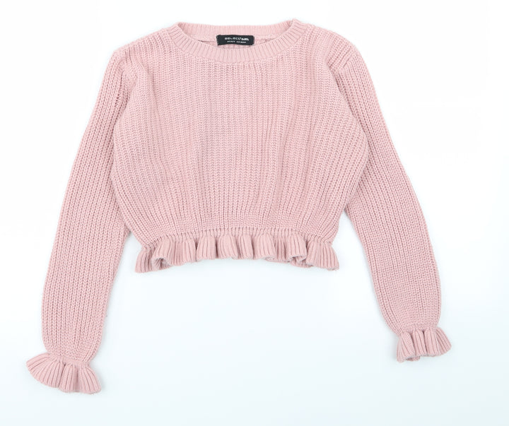 select  Girls Pink   Pullover Jumper Size 14 Years
