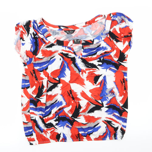 Maria Kaveva Womens Multicoloured Geometric  Basic T-Shirt Size 18