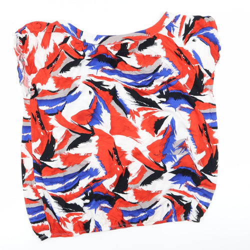 Maria Kaveva Womens Multicoloured Geometric  Basic T-Shirt Size 18