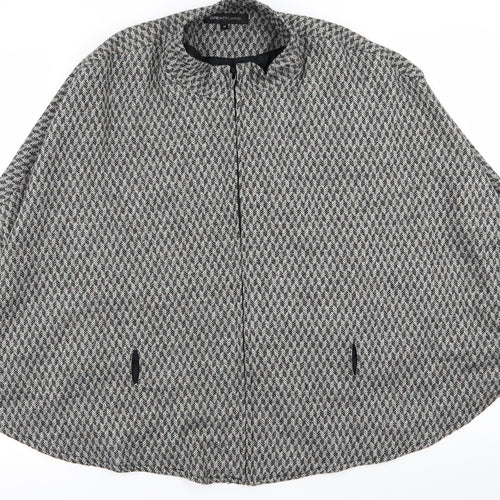 great plans Womens Black Houndstooth  Pullover Jumper Size M  - comes with belt/poncho