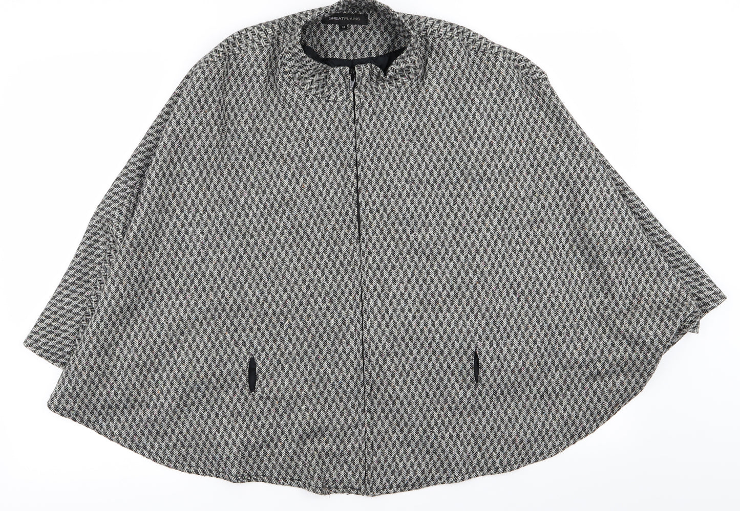 great plans Womens Black Houndstooth  Pullover Jumper Size M  - comes with belt/poncho