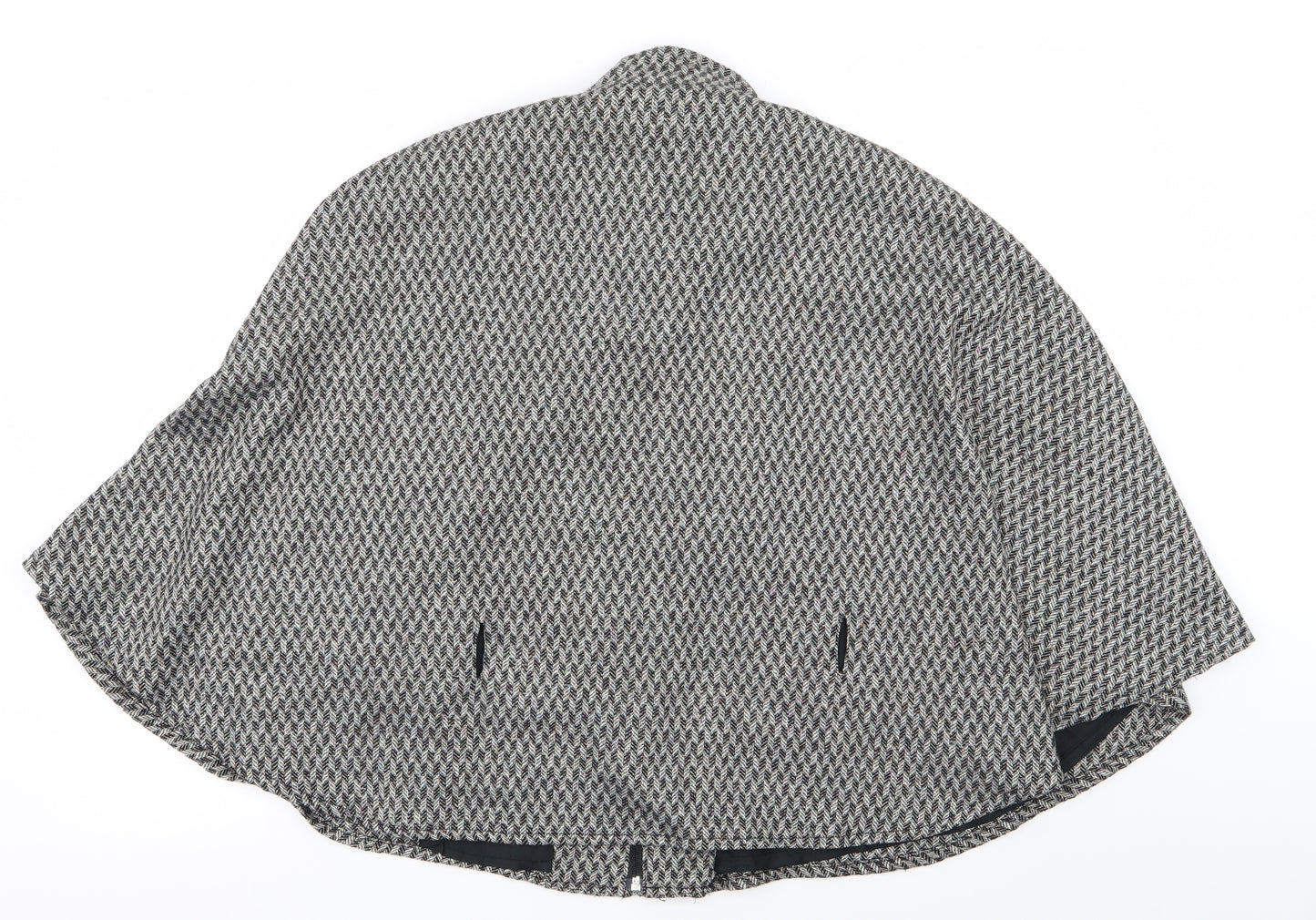 great plans Womens Black Houndstooth  Pullover Jumper Size M  - comes with belt/poncho
