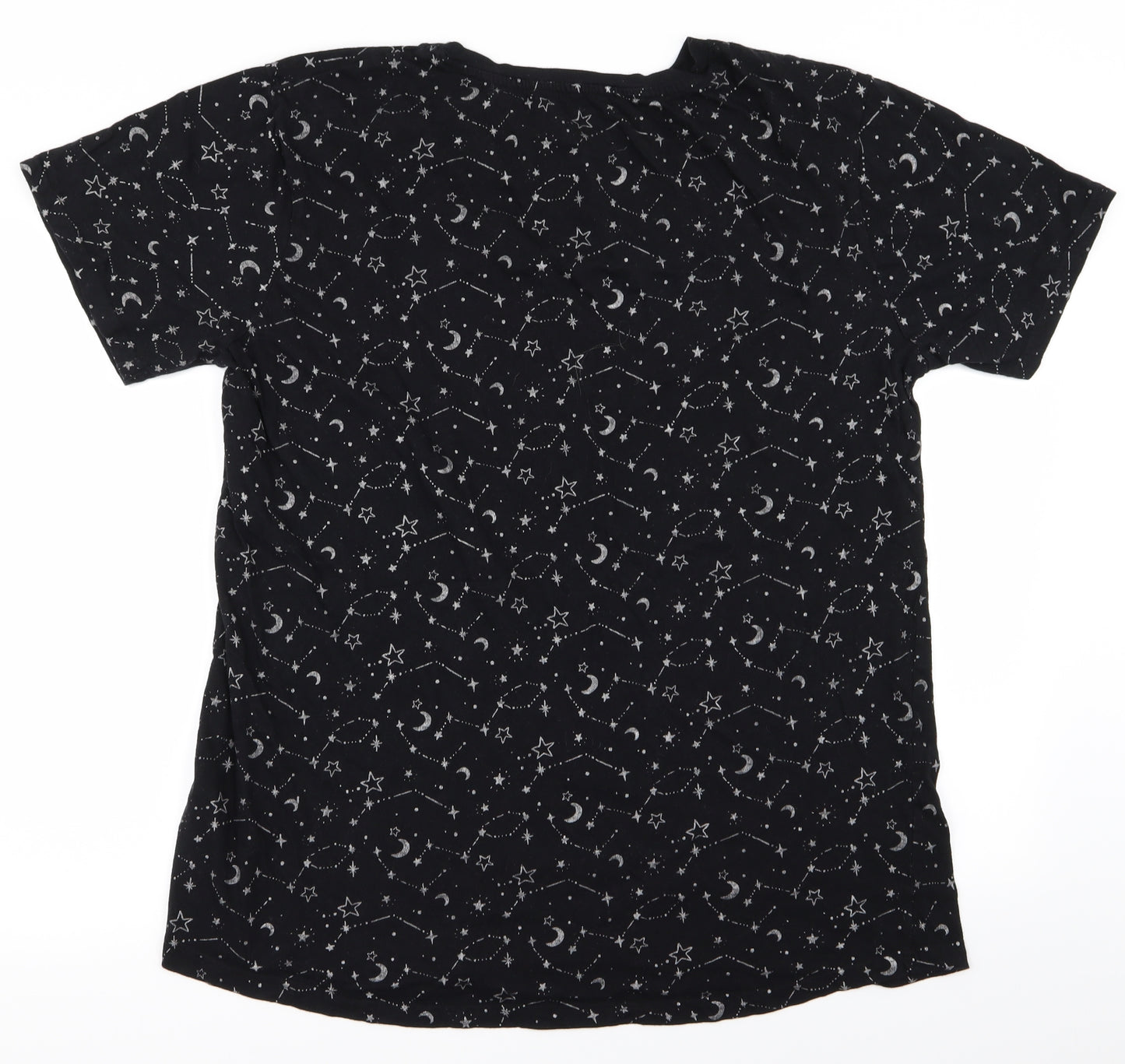Primark Womens Black Geometric  Basic T-Shirt Size 12