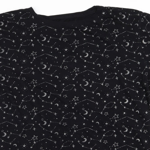 Primark Womens Black Geometric  Basic T-Shirt Size 12