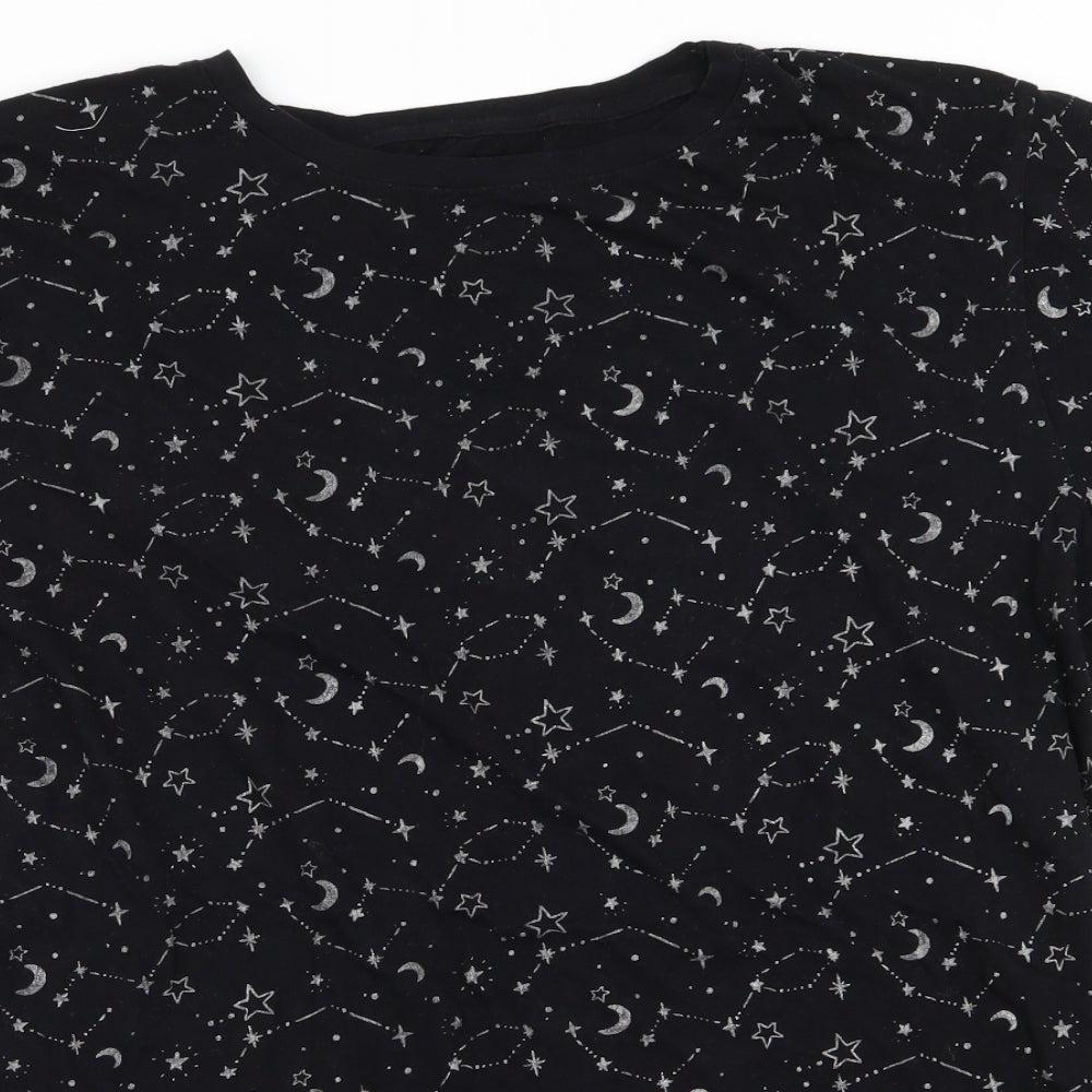 Primark Womens Black Geometric  Basic T-Shirt Size 12