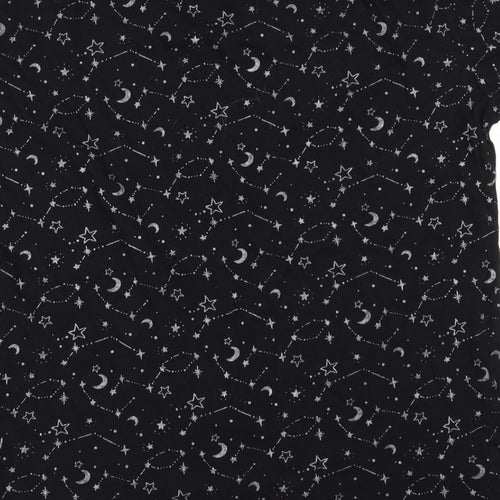 Primark Womens Black Geometric  Basic T-Shirt Size 12