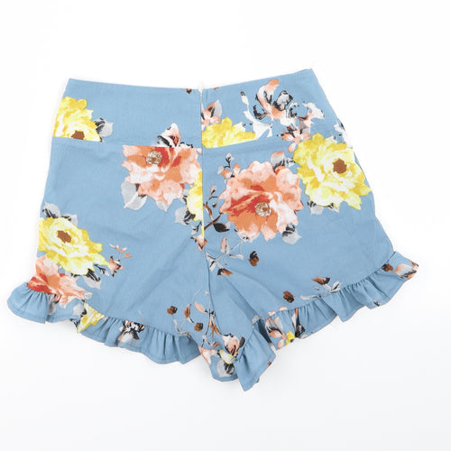 prewornq Womens Black Floral  Hot Pants Shorts Size S