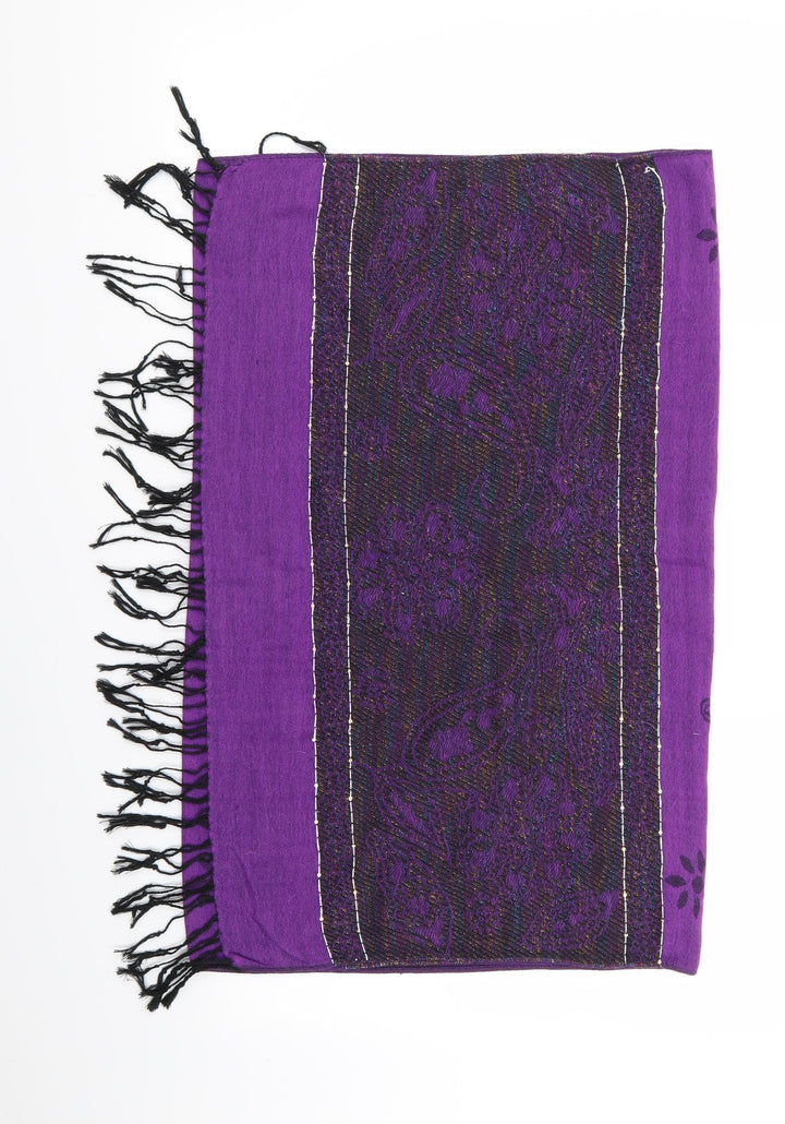 Preworn Womens Purple Geometric   Scarf