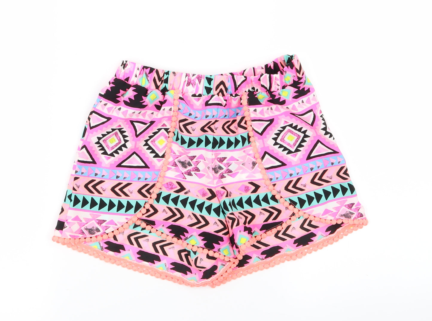 Candy Girls Multicoloured Geometric  Hot Pants Shorts Size 9 Years