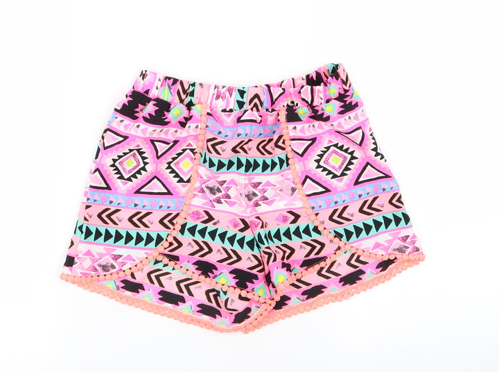 Candy Girls Multicoloured Geometric  Hot Pants Shorts Size 9 Years
