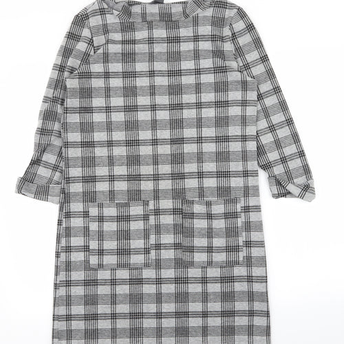Primark Womens Grey Check  T-Shirt Dress  Size 8